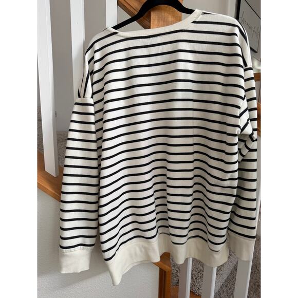 Joei & I Black and White Striped Crew Neck Sweater - Picture 5 of 7